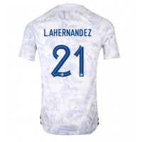 Koszulka piłkarska Francja Lucas Hernandez #21 Strój wyjazdowy MŚ 2022 tanio Krótki Rękaw